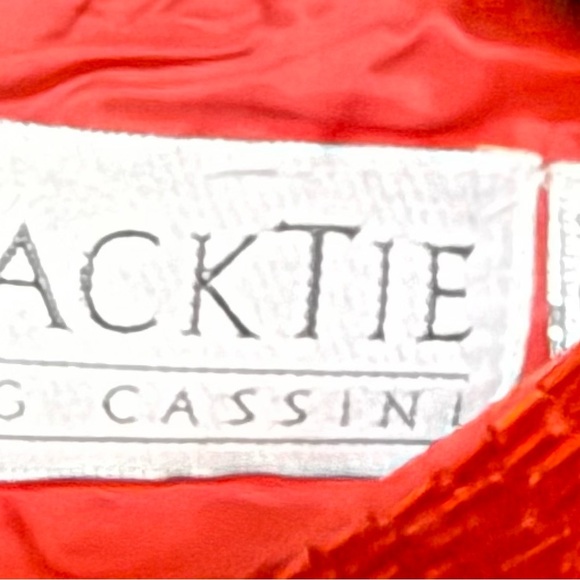 Oleg Cassini Vintage Radiant Red Sequin Midi Dress Size 12 - Picture 9 of 9